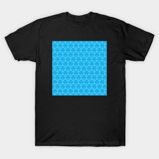 Icosahedron White on Bright Blue T-Shirt